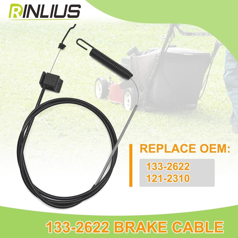 Rinlius Lawn Mower Brake Cable 133-2622 for Toro Turfmaster/Exmark Commercial 30" Walk Behind Lawn Mowers 2-Bail Brake Cable fits 22210 ECS180CKA30000 Lawn Mowers Replaces 121-2310 - Image 4